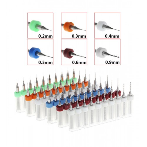Micro boortjes set in doosje (0.35 mm, 10 stuks)